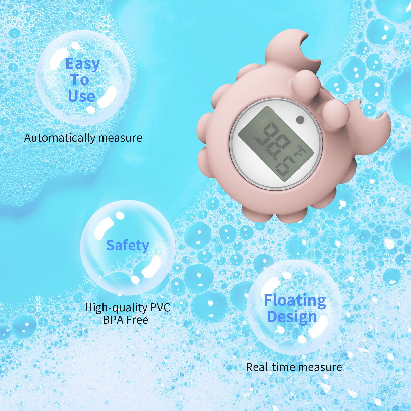 lovely animal crab baby water thermometer